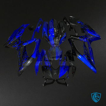 Suzuki GSXR 600-750 (2008-2010) Gloss Black & Candy Blue Fairing Kit - Aftermarket ABS Bodywork