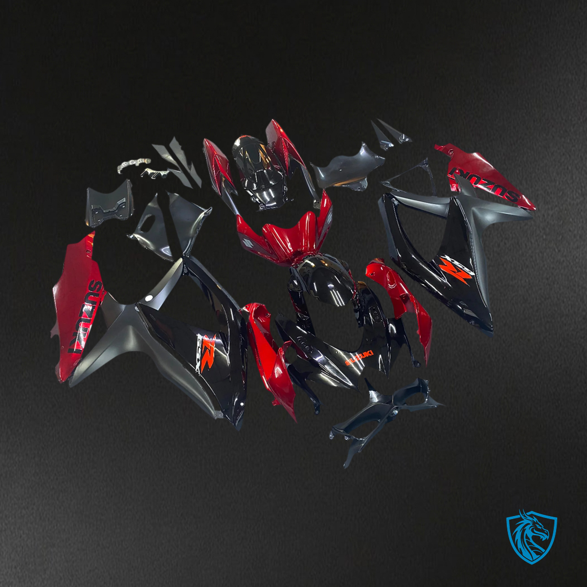 Suzuki GSXR 600-750 (2008-2010) Gloss Black & Red - Fairing Kit