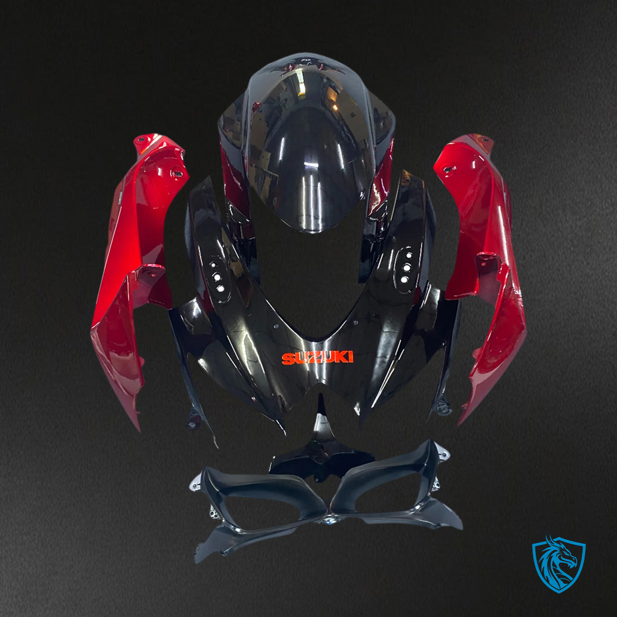 Suzuki GSXR 600-750 (2008-2010) Gloss Black & Red - Fairing Kit