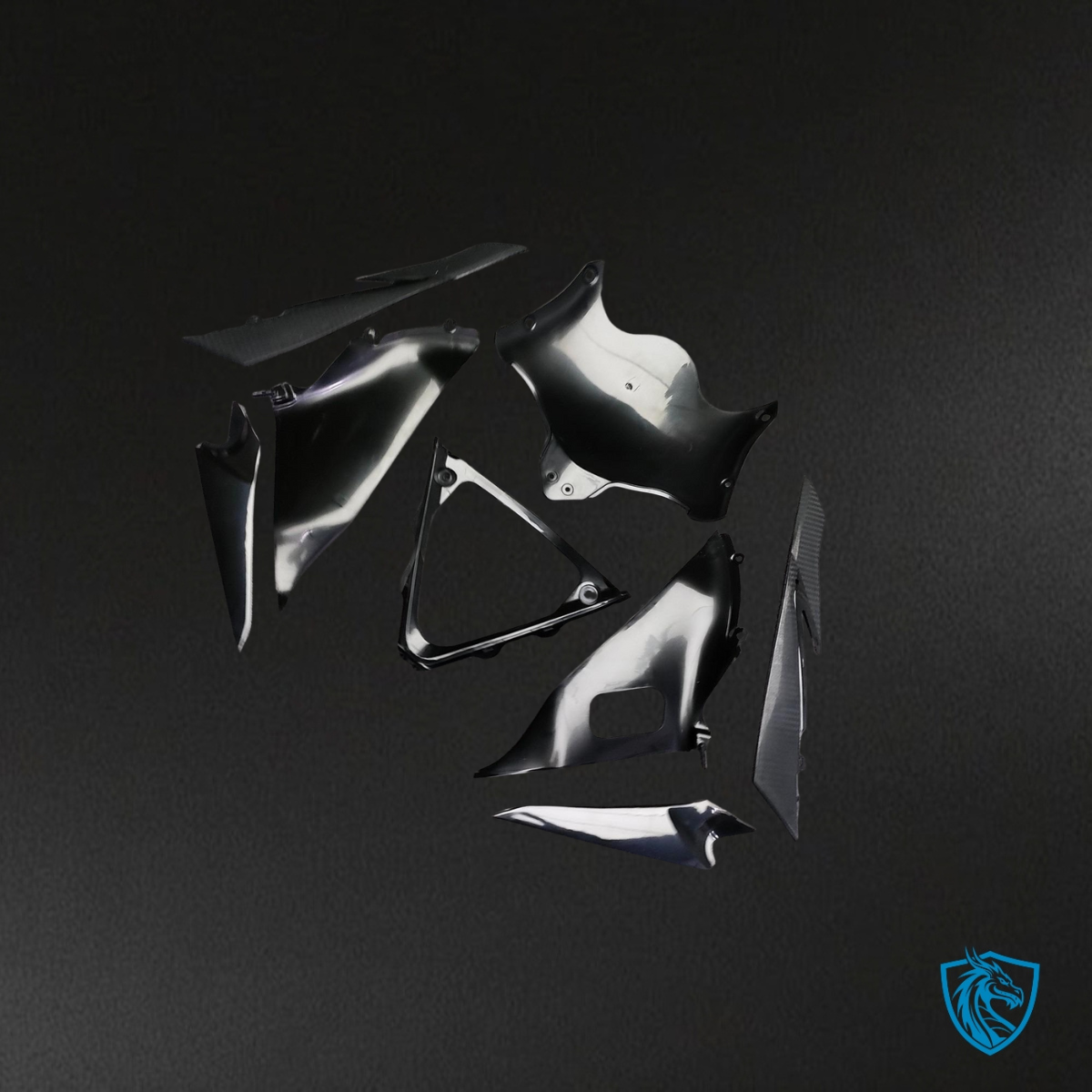 Suzuki GSXR 600-750 (2008-2010) Gloss Black & White Cherry Blossom Fairing Kit | ABS Bodywork