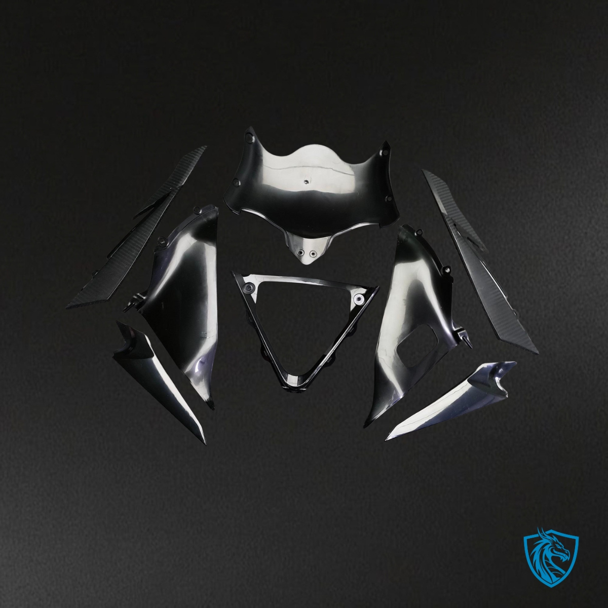 Suzuki GSXR 600-750 (2008-2010) Gloss Black & White Cherry Blossom Fairing Kit | ABS Bodywork