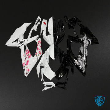 Suzuki GSXR 600-750 (2008-2010) Gloss Black & White Split - Custom ABS Fairing Kit