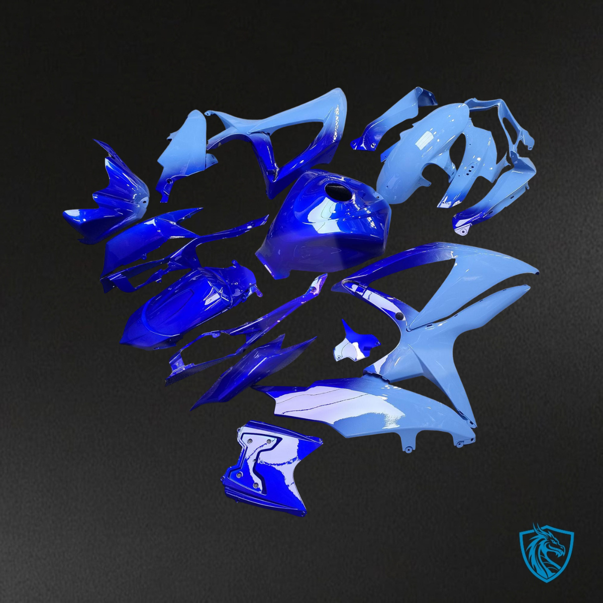Suzuki GSXR 600-750 (2008-2010) Gloss Light Blue Gradient Fairing Kit | ABS Bodywork