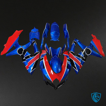 Suzuki GSXR 600-750 (2008-2010) Gloss Blue, Red & Black Fairing Kit - Aftermarket ABS Bodywork