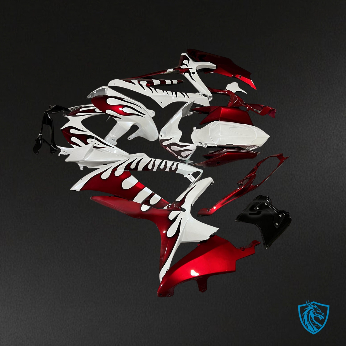 Suzuki GSXR 600-750 (2008-2010) Gloss Red & White  Fairing Kit - Aftermarket ABS Bodywork