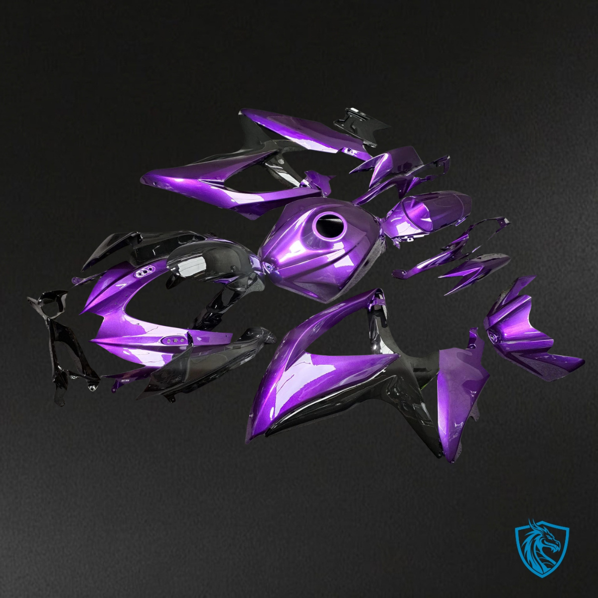 Suzuki GSXR 600-750 (2008-2010) Gloss Purple & Black - Custom ABS Fairing Kit
