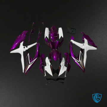 Suzuki GSXR 600-750 (2008-2010) Gloss Purple & White - MERGEment Motorcycle Fairings Kit