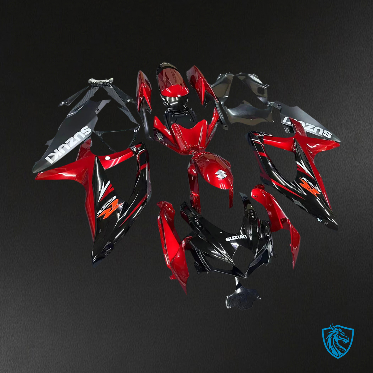 Suzuki GSXR 600-750 (2008-2010) Red & Black - Fairing Kit
