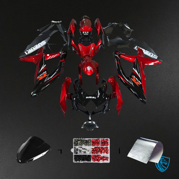 Suzuki GSXR 600-750 (2008-2010) Red & Black - Fairing Kit