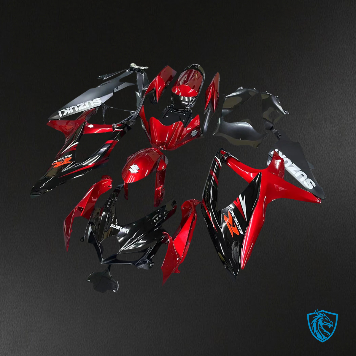 Suzuki GSXR 600-750 (2008-2010) Red & Black - Fairing Kit