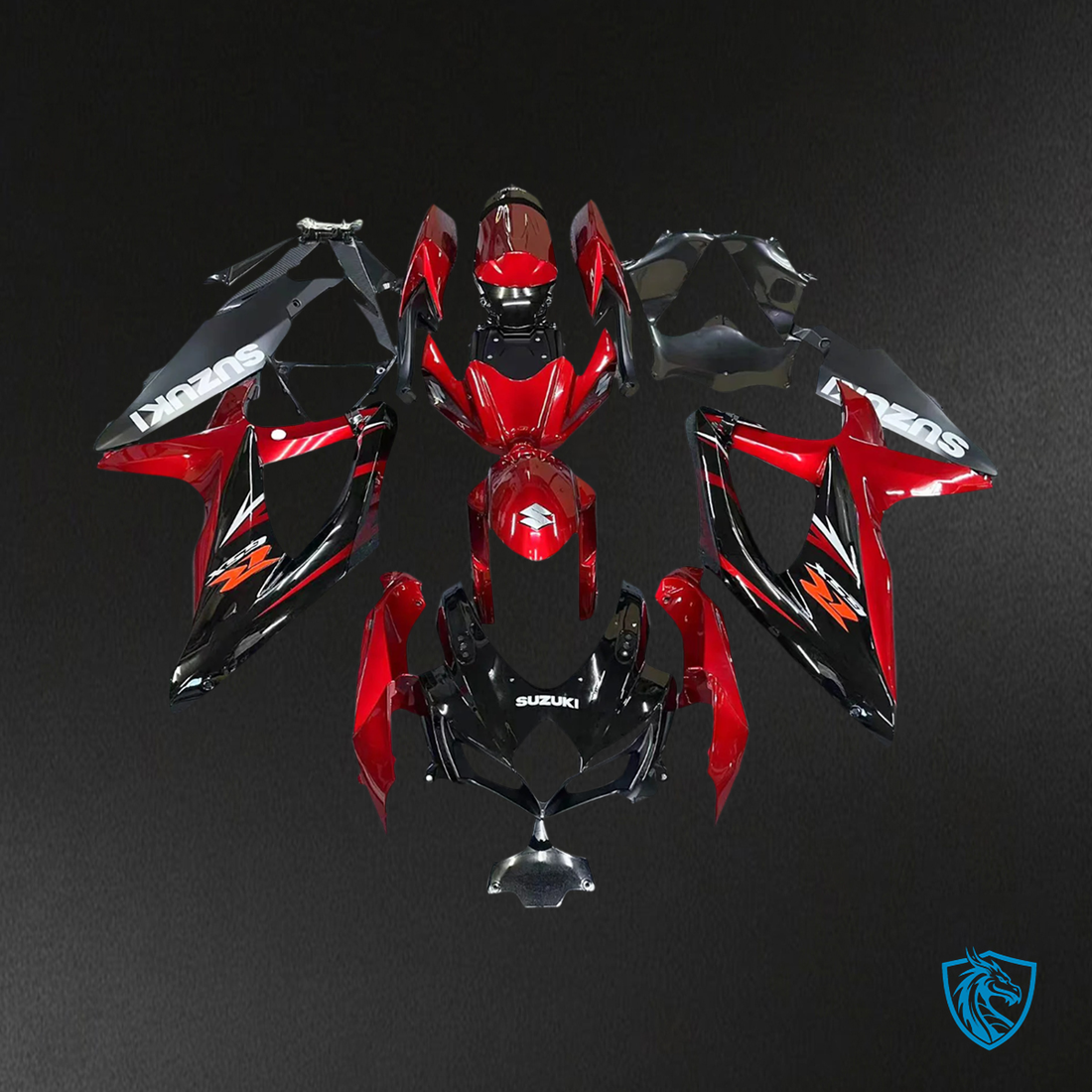 Suzuki GSXR 600-750 (2008-2010) Red & Black - Fairing Kit