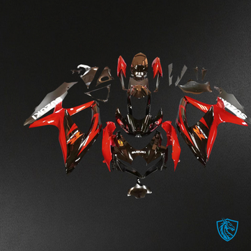 Suzuki GSXR 600-750 (2008-2010) Red & Black Style 2 - Fairing Kit