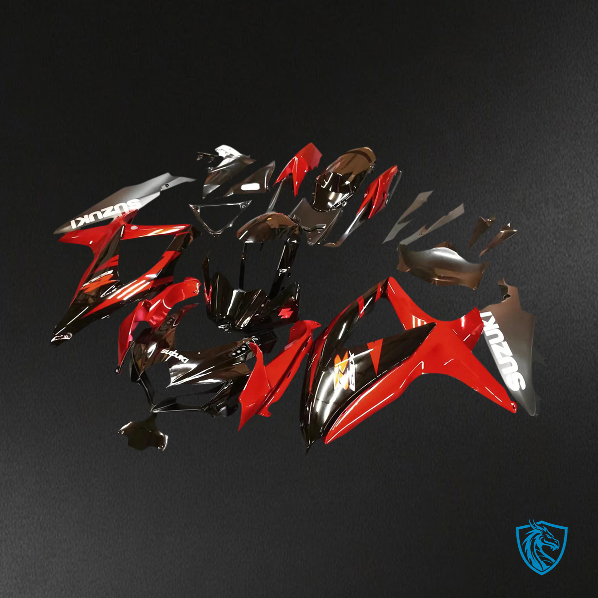 Suzuki GSXR 600-750 (2008-2010) Red & Black Style 2 - Fairing Kit