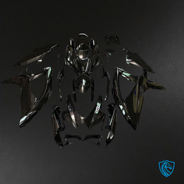 Suzuki GSXR 600-750 (2008-2010) Glossy Black & White Logos - MERGEment Motorcycle Fairings Kit