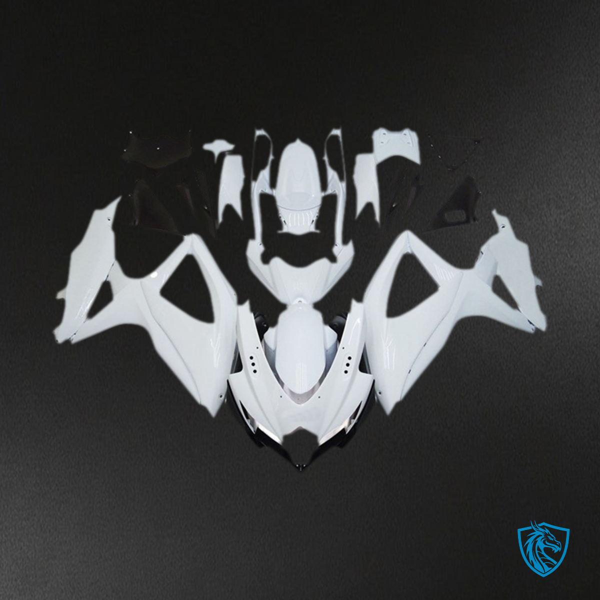 Suzuki GSXR 600-750 (2008-2010) Glossy White Motorcycle Fairings Kit - Aftermarket ABS Bodywork