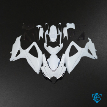 Suzuki GSXR 600-750 (2008-2010) Glossy White Motorcycle Fairings Kit - Aftermarket ABS Bodywork