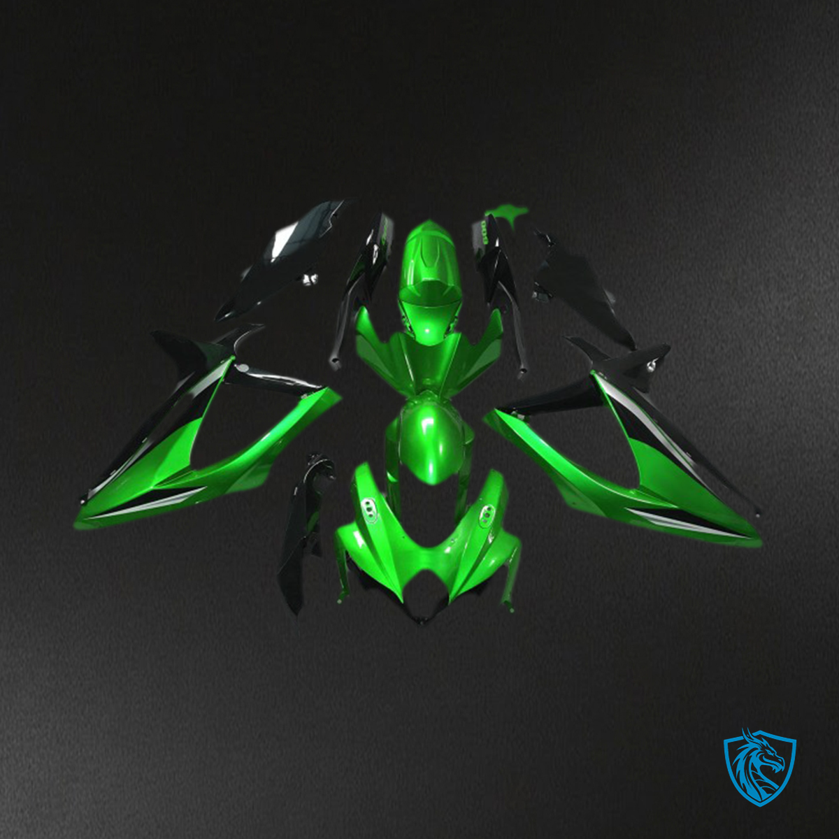 Suzuki GSXR 600-750 (2008-2010) Glossy Green - MERGEment Motorcycle Fairings Kit