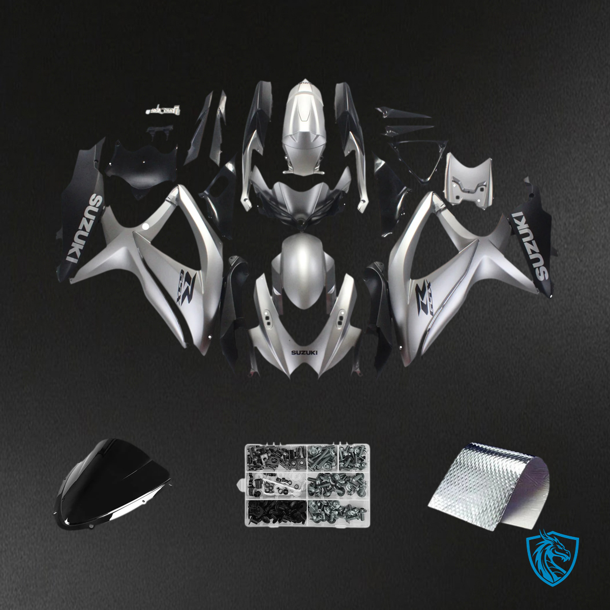 Suzuki GSXR 600-750 (2008-2010) Gray & Sliver Style 3 - Fairing Kit