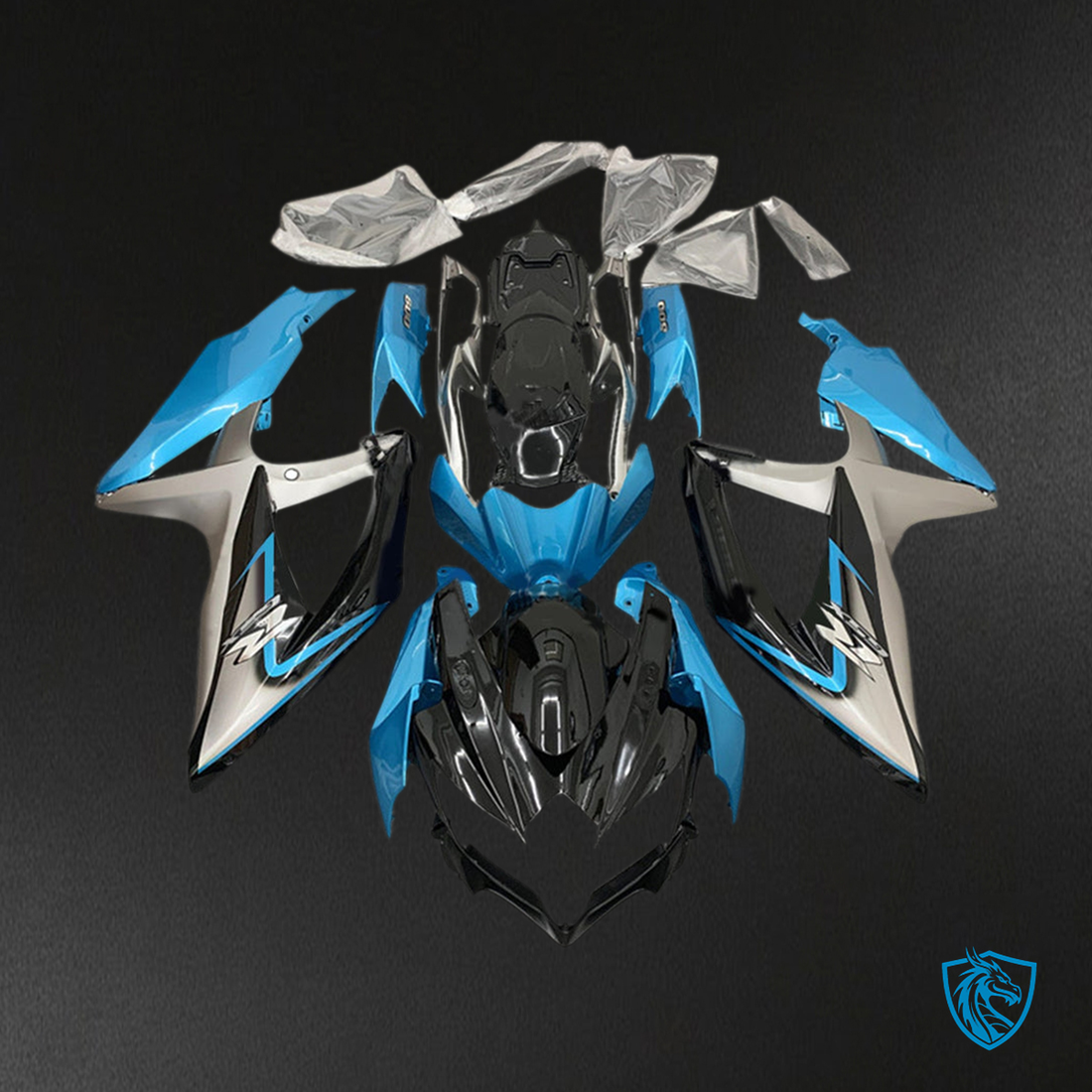 Suzuki GSXR 600-750 (2006-2007) Blue & Silver K6 - Custom ABS Fairing Kit