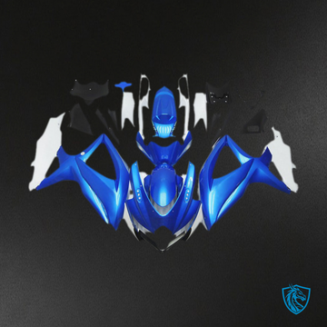 Suzuki GSXR 600-750 (2008-2010) Light Blue & White Custom Style Motorcycle Fairings Kit | ABS Bodywork