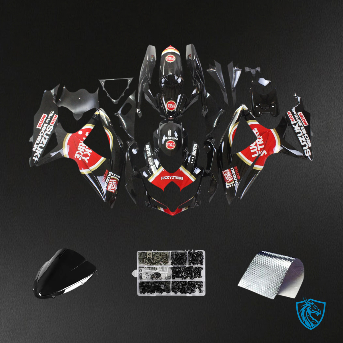 Suzuki GSXR 600-750 (2008-2010) Lucky Strike Red & Black - Fairing Kit
