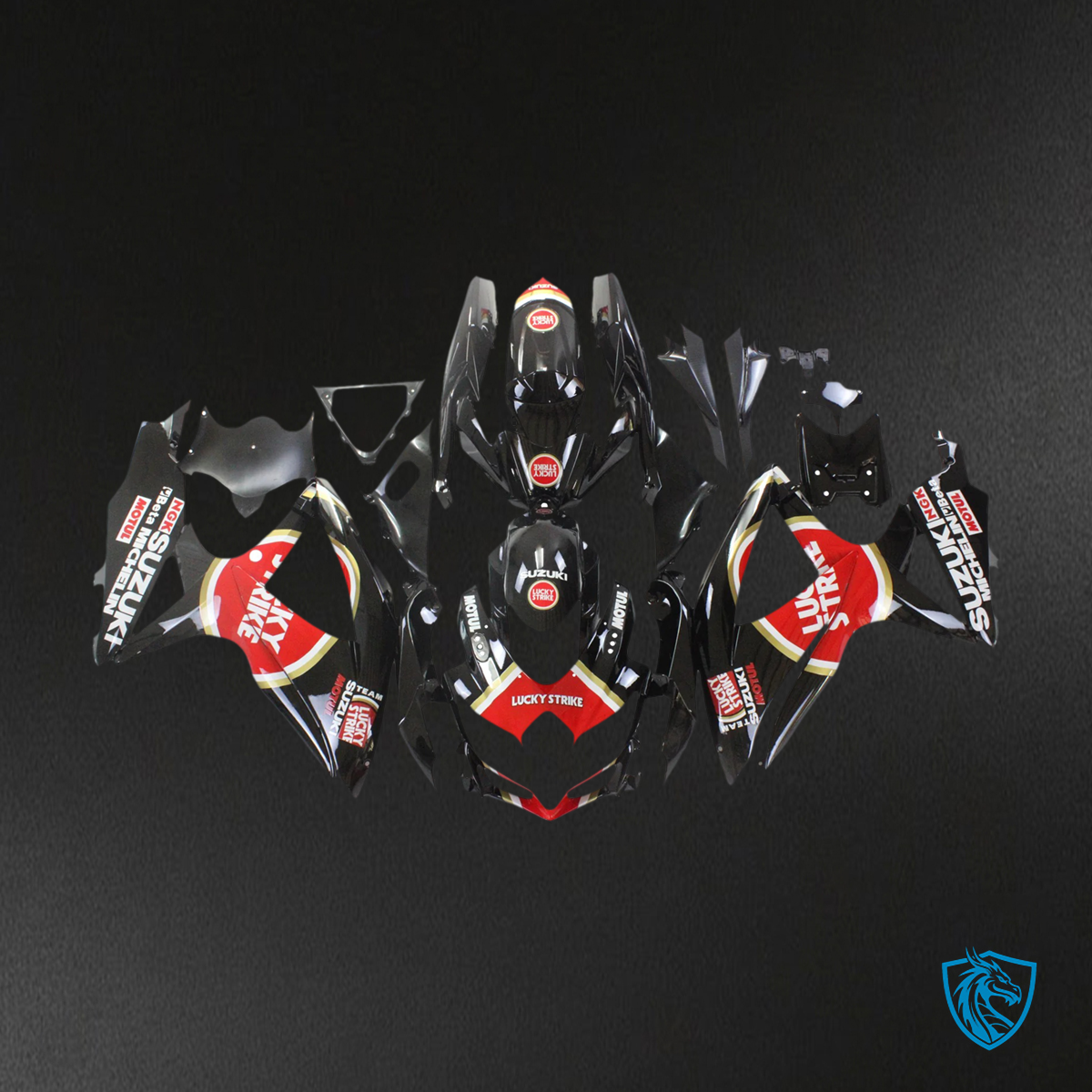 Suzuki GSXR 600-750 (2008-2010) Lucky Strike Red & Black - Fairing Kit
