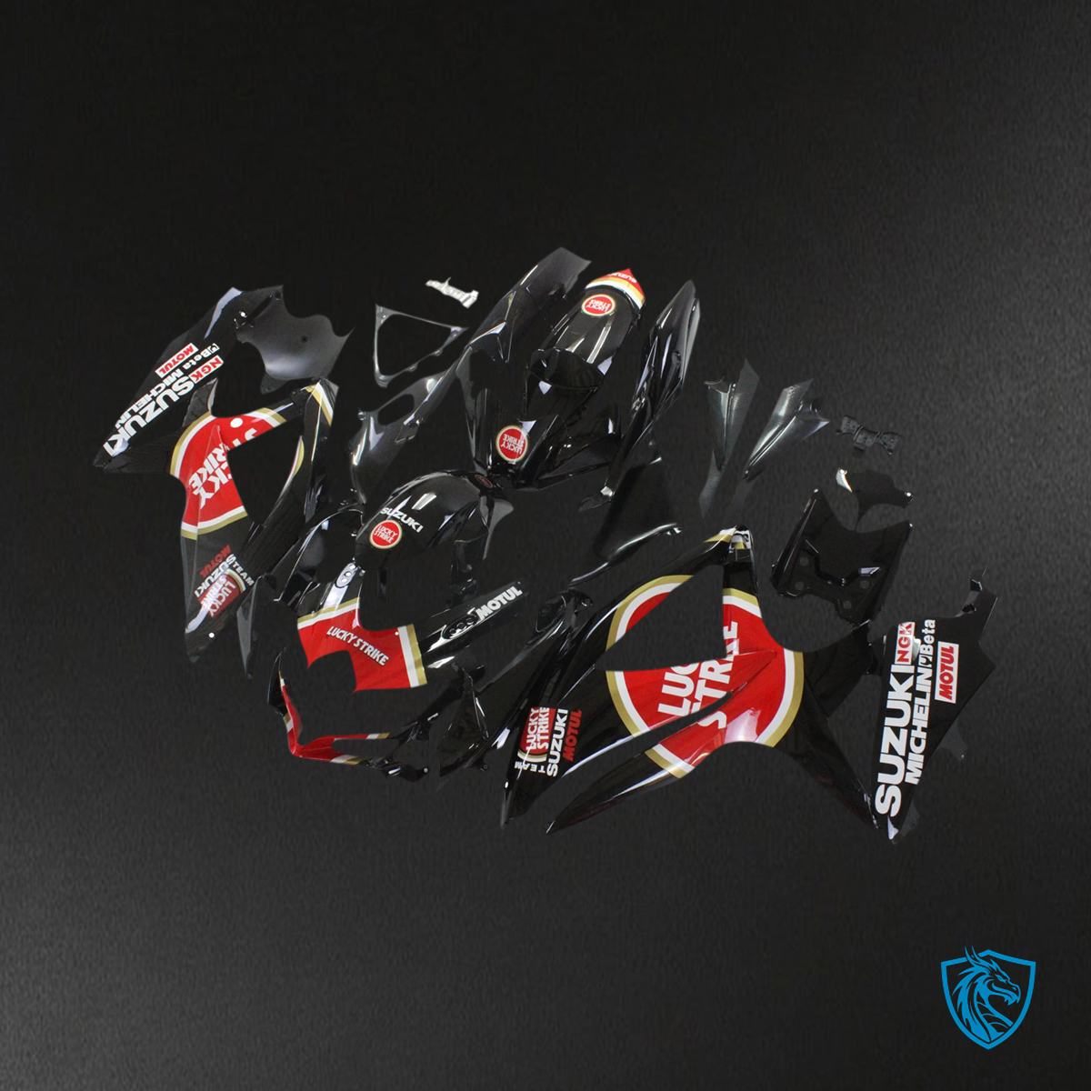 Suzuki GSXR 600-750 (2008-2010) Lucky Strike Red & Black - Fairing Kit