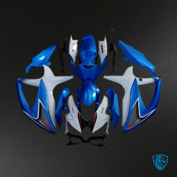 Suzuki GSXR 600-750 (2008-2010) Metallic Blue & White - MERGEment Motorcycle Fairings Kit