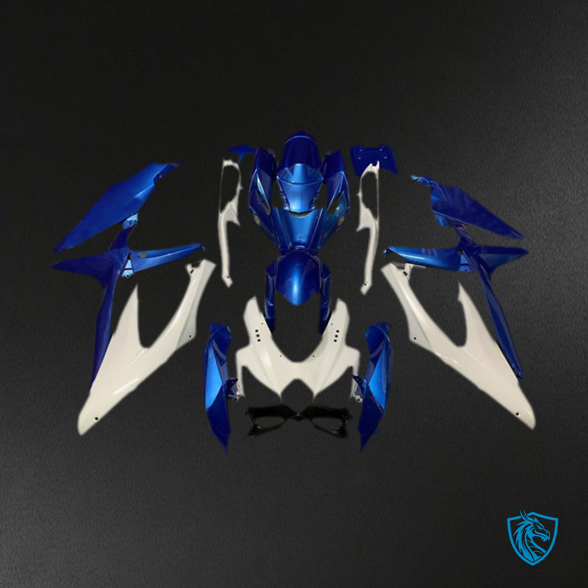 Suzuki GSXR 600-750 (2008-2010) Pearl Blue & White Motorcycle - Custom ABS Fairing Kit