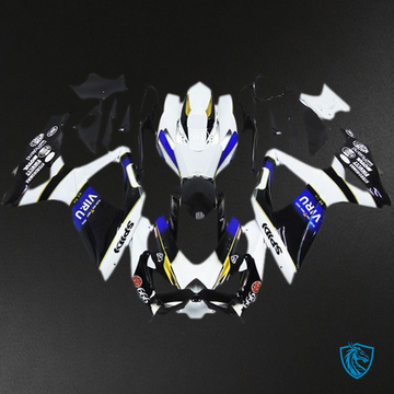 Suzuki GSXR 600-750 (2008-2010) White & Black VIRU Custom Style Fairings Kit | ABS Bodywork