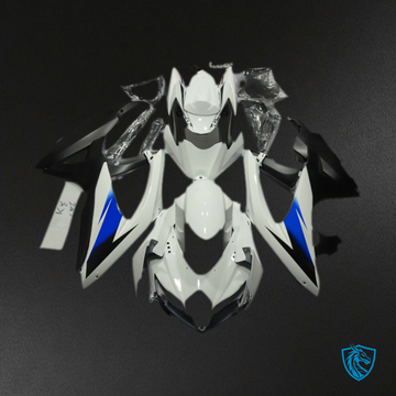 Suzuki GSXR 600-750 (2008-2010) White & Black Motorcycle - Custom ABS Fairing Kit