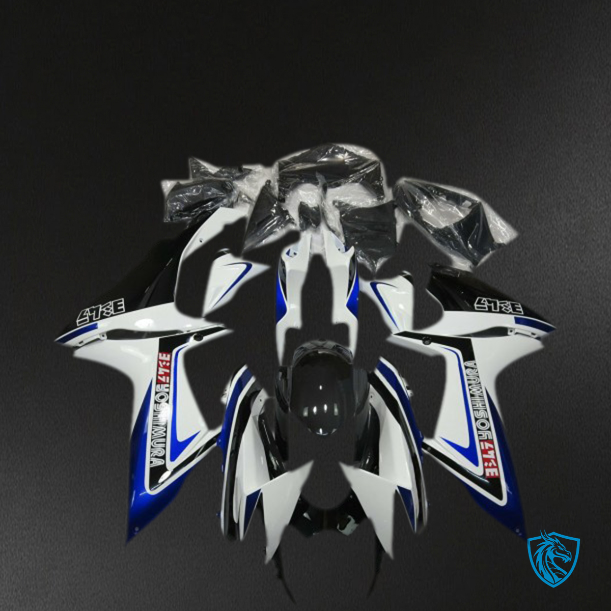 Suzuki GSXR 600-750 (2011-2024) White & Black Rockstar Motorcycle Fairings Kit | ABS Bodywork