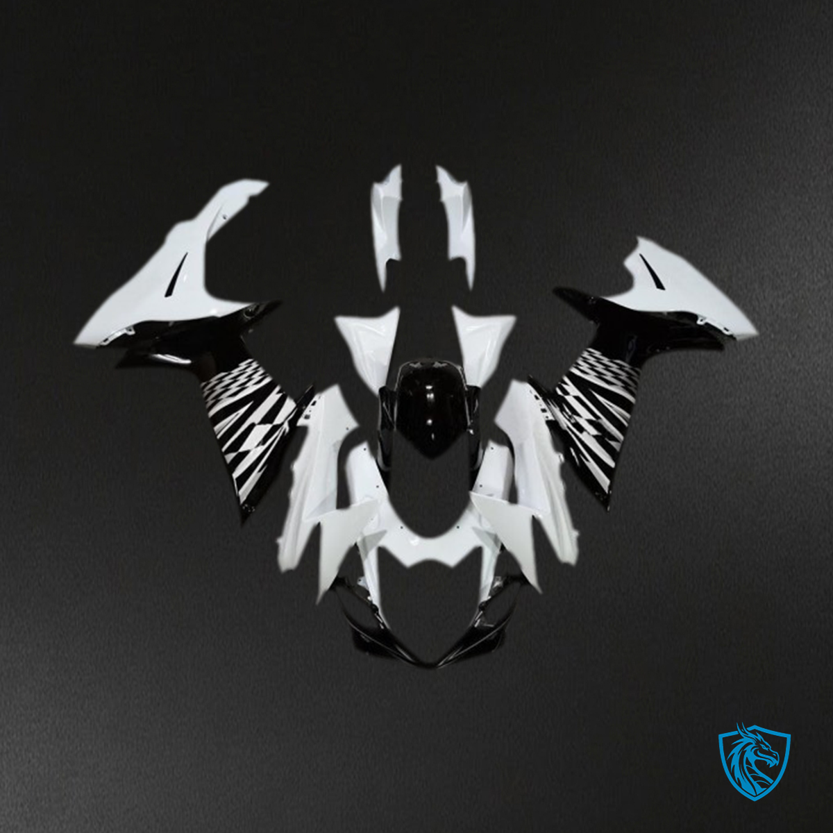 Suzuki GSXR 600-750 (2011-2024) Black & White Motorcycle - Custom ABS Fairing Kit