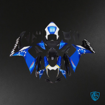 Suzuki GSXR 600-750 (2011-2024) Blue Style & Black Stars Motorcycle Fairings Kit - Aftermarket ABS Bodywork