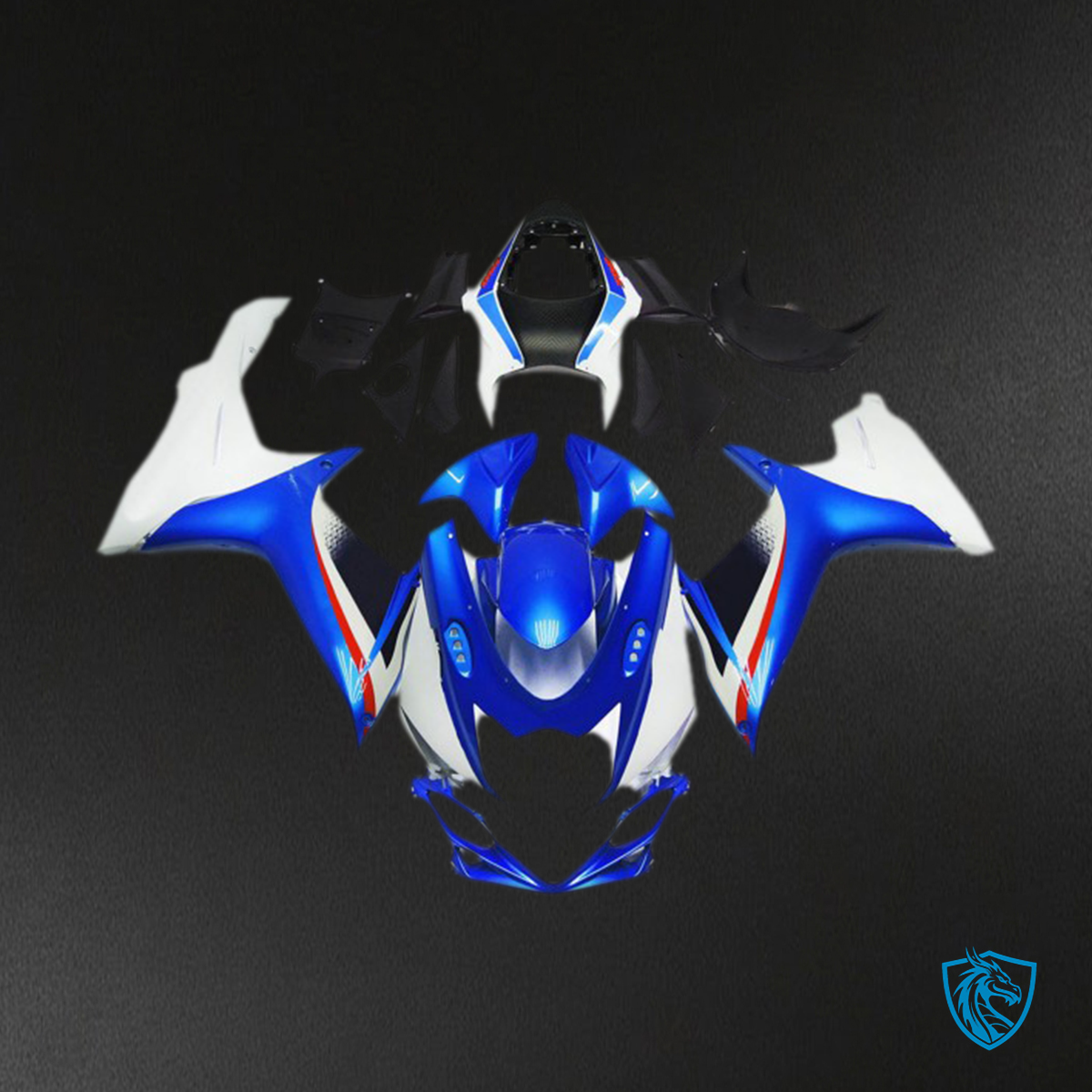 Suzuki GSXR 600-750 (2011-2024) Deep Blue & Glossy White Style - MERGEment Motorcycle Fairings Kit