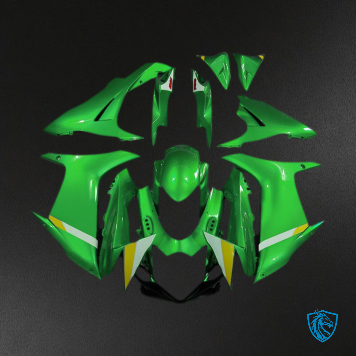 Suzuki GSXR 600-750 (2011-2024) Full Gloss Light Green Fairings Kit - Aftermarket ABS Bodywork