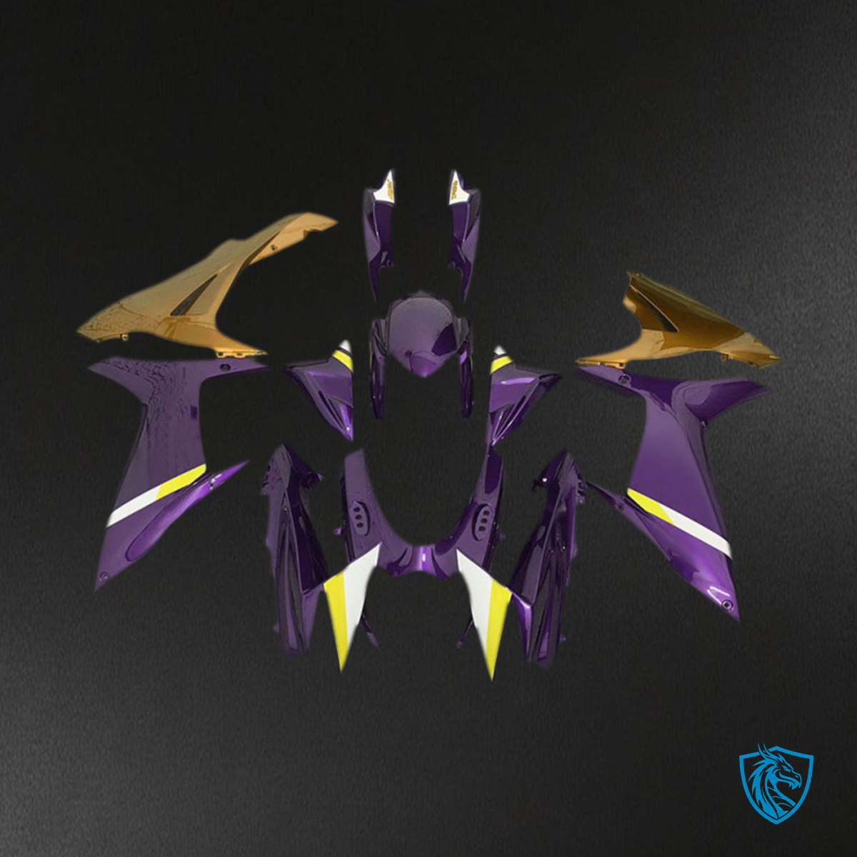 Suzuki GSXR 600-750 (2011-2024) Gloss Purple & Gold Motorcycle - Custom ABS Fairing Kit