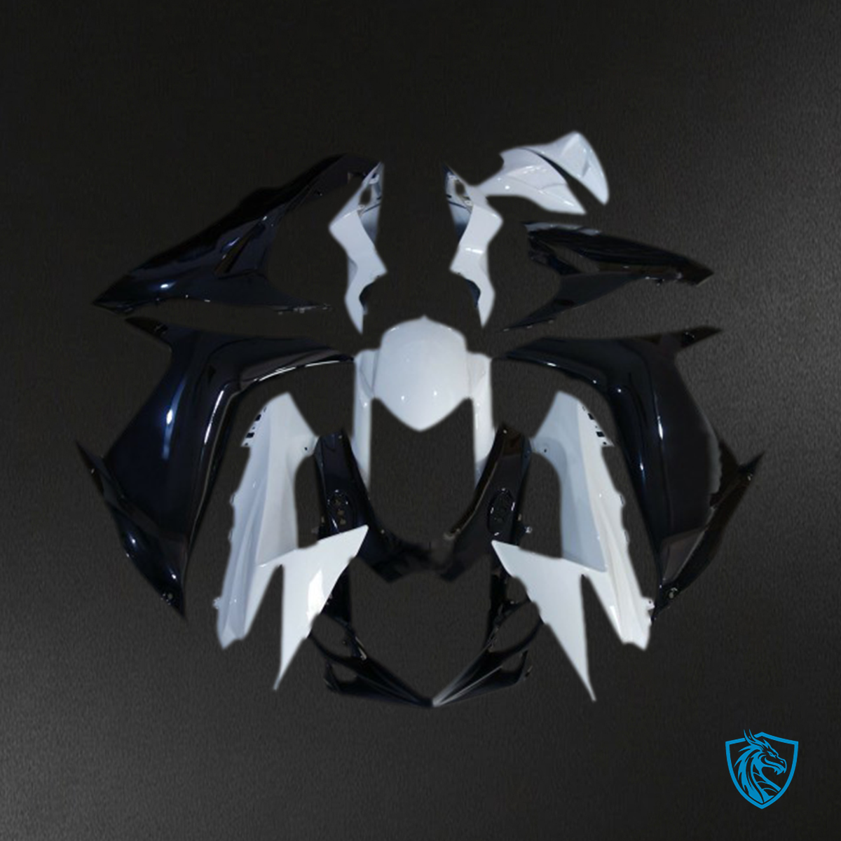 Suzuki GSXR 600-750 (2011-2024) Glossy White & Black Motorcycle - Custom ABS Fairing Kit