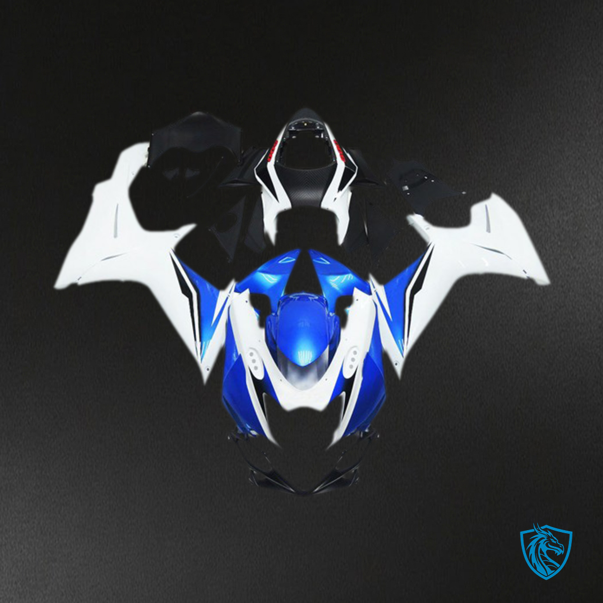 Suzuki GSXR 600-750 (2011-2024) Glossy White & Blue - MERGEment Motorcycle Fairings Kit