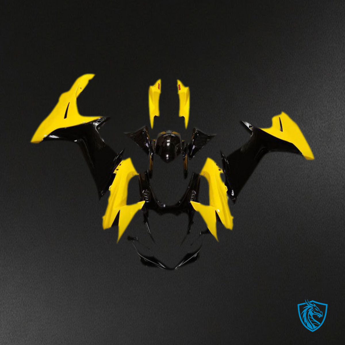 Suzuki GSXR 600-750 (2011-2024) Glossy Yellow & Black Motorcycle - Custom ABS Fairing Kit