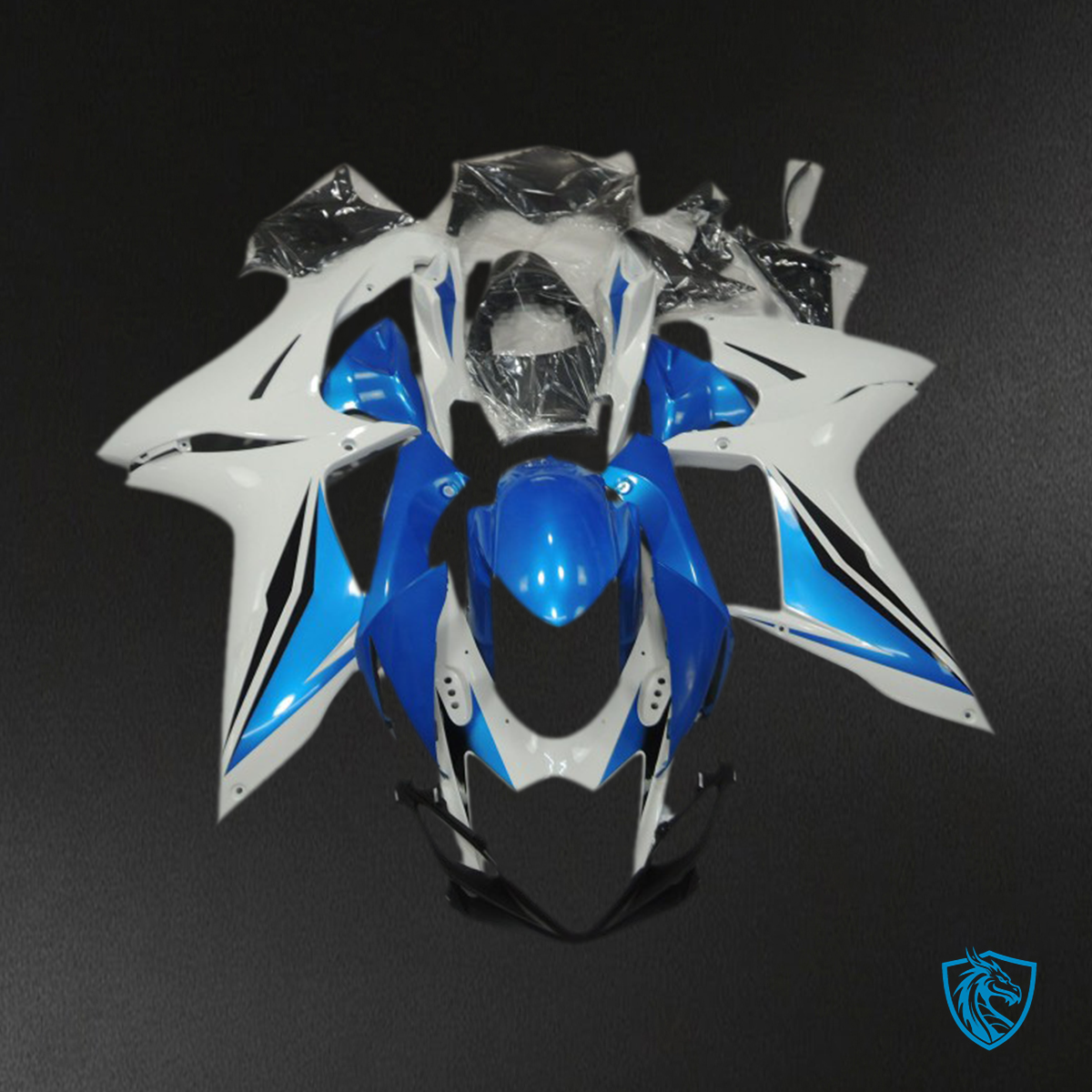 Suzuki GSXR 600-750 (2011-2024) White & Light Blue OEM Style Motorcycle - Custom ABS Fairing Kit