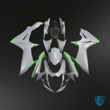 Suzuki GSXR 600-750 (2011-2024) Matt Gray & Green Motorcycle Fairings Kit - Aftermarket ABS Bodywork