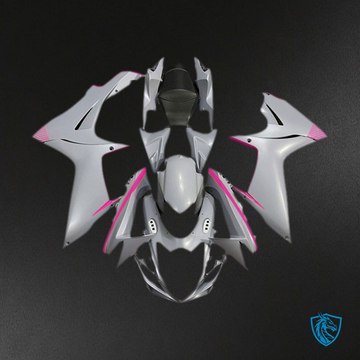 Suzuki GSXR 600-750 (2011-2024) Matt Gray & Pink Accents Motorcycle - Custom ABS Fairing Kit