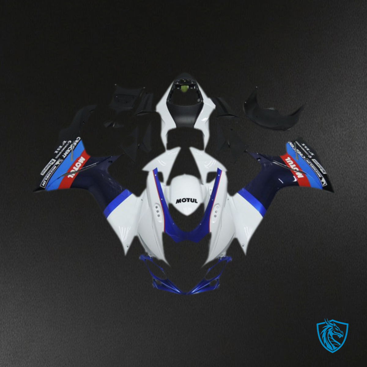 Suzuki GSXR 600-750 (2011-2024) White & Blue Motul - MERGEment Motorcycle Fairings Kit
