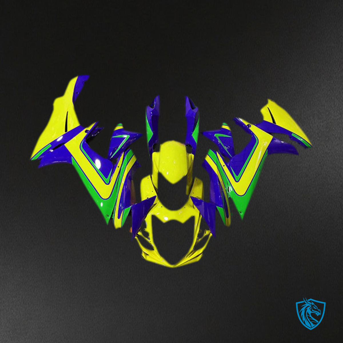 Suzuki GSXR 600-750 (2011-2024) Yellow, Green & Blue Motorcycle Fairings Kit - Aftermarket ABS Bodywork