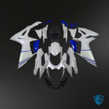 Suzuki GSXR 600-750 (2011-2024) Pearl White & Deep Blue Motorcycle - Custom ABS Fairing Kit