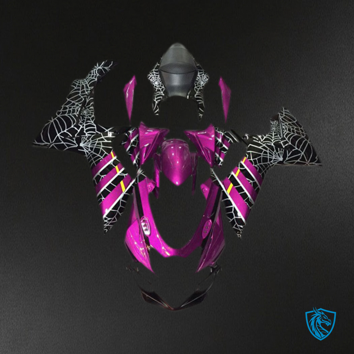 Suzuki GSXR 600-750 (2011-2024) Pink Spider Glossy Motorcycle Fairings Kit | ABS Bodywork