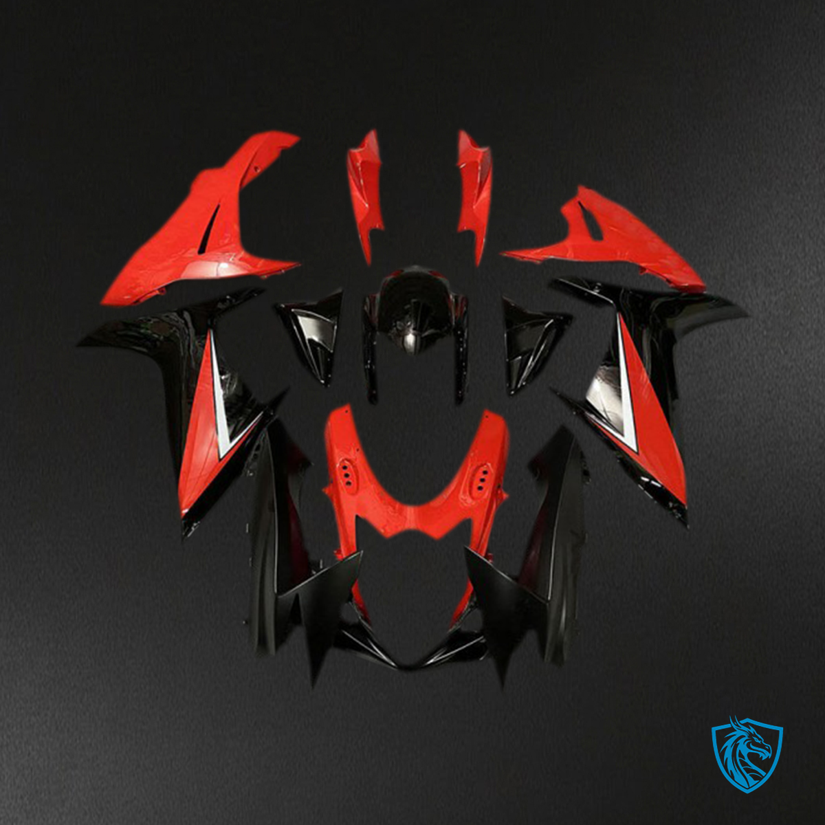 Suzuki GSXR 600-750 (2011-2024) Red Gloss & Black Motorcycle Fairings Kit - Aftermarket ABS Bodywork