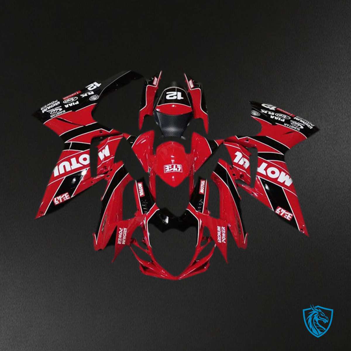 Suzuki GSXR 600-750 (2011-2024) Red & Black Gloss Motul Motorcycle Fairings Kit | ABS Bodywork