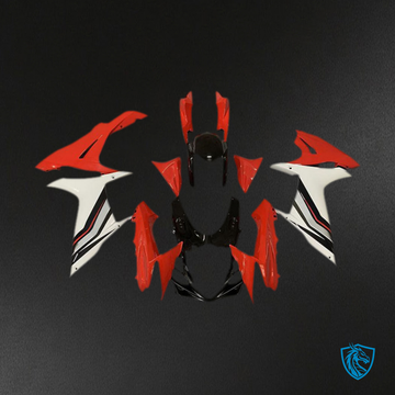 Suzuki GSXR 600-750 (2011-2024) Red & Glossy White Style Motorcycle - Custom ABS Fairing Kit